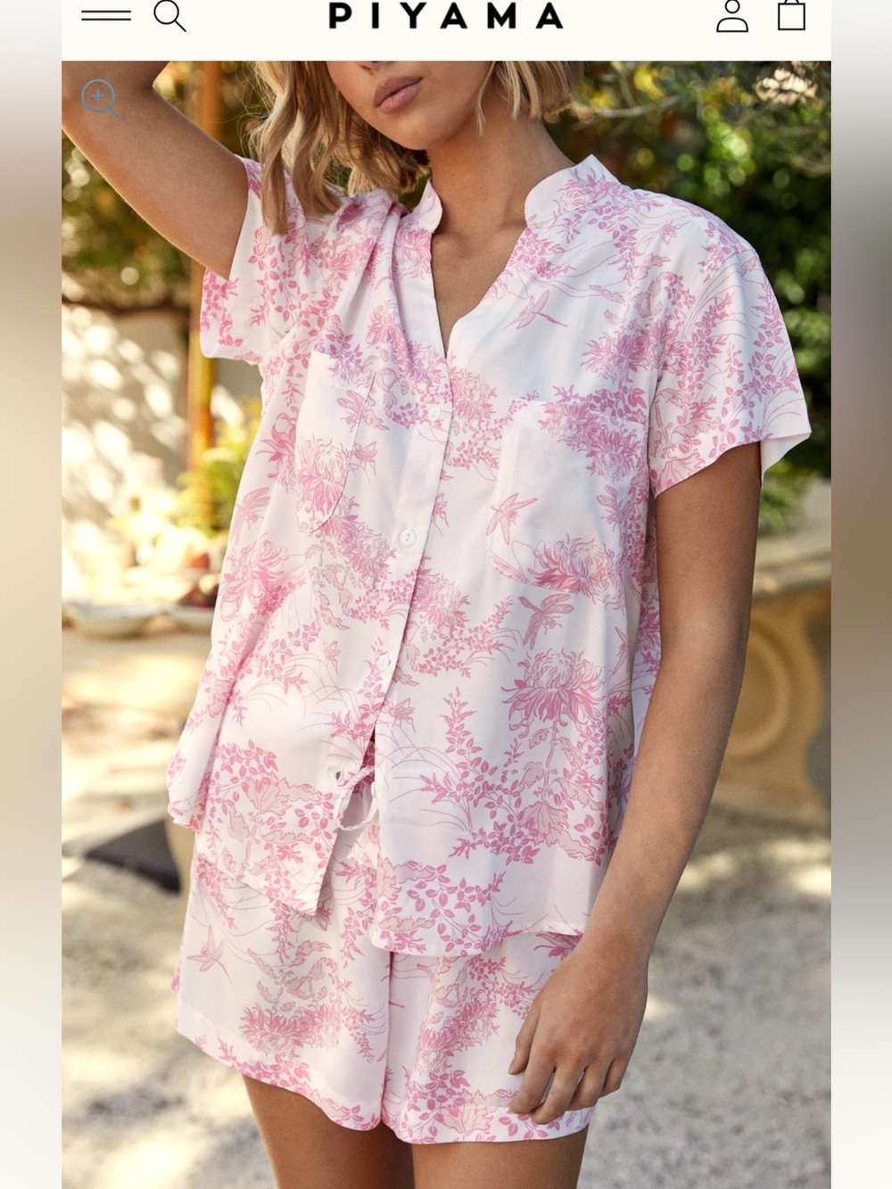 Piyama Maggie Pyjama Set - Summer Toile - Pink XXXL